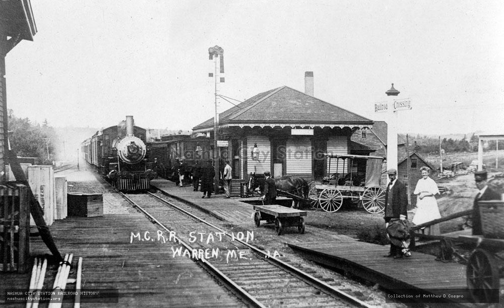 Postcard: Maine Central Railroad Station, Warren, Maine